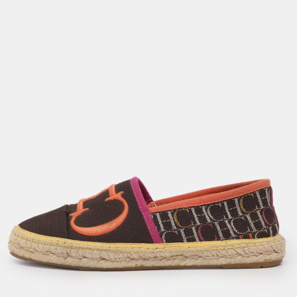 Ch Carolina Herrera Size 37 Multicolor Canvas Espadrille Flats